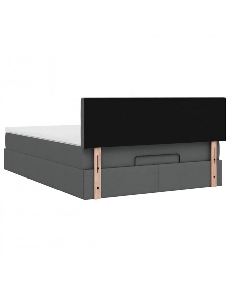Struttura Letto Pouf con Materasso 140x190 cm in Tessuto