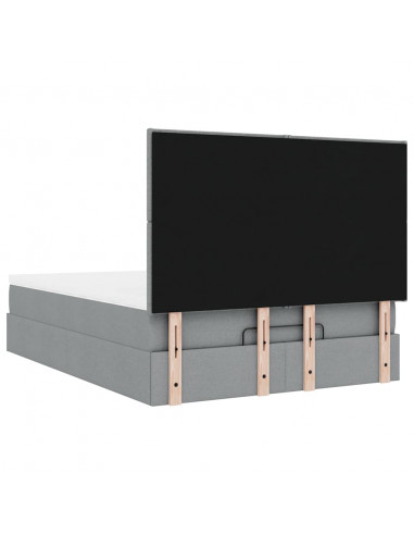 Struttura Letto Pouf con Materasso 140x190 cm in Tessuto