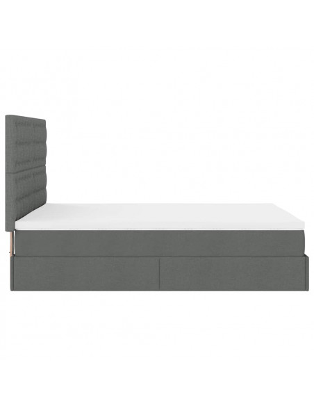 Struttura Letto Pouf con Materasso 140x190 cm in Tessuto