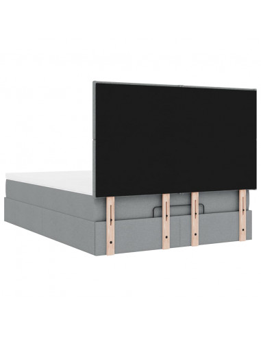 Struttura Letto Pouf con Materasso 140x190 cm in Tessuto