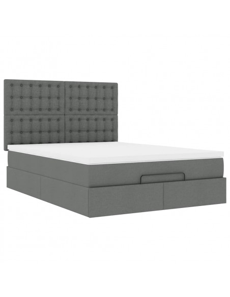 Struttura Letto Pouf con Materasso 140x190 cm in Tessuto
