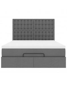 Struttura Letto Pouf con Materasso 140x190 cm in Tessuto 2