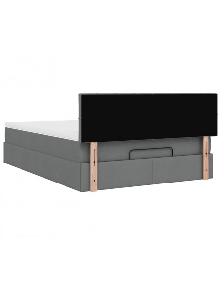 Struttura Letto Pouf con Materasso 140x190 cm in Tessuto