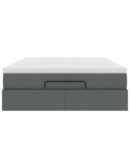 Struttura Letto Pouf con Materasso 140x190 cm in Tessuto