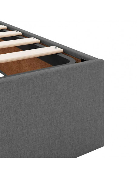 Struttura Letto Pouf con Materasso 140x190 cm in Tessuto