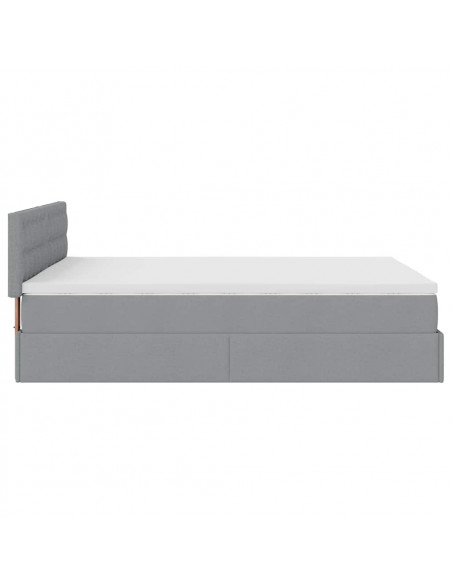Struttura Letto Pouf con Materasso 140x190 cm in Tessuto