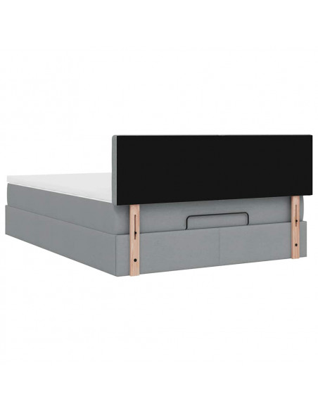 Struttura Letto Pouf con Materasso 140x190 cm in Tessuto