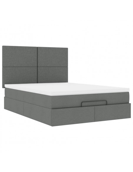 Struttura Letto Pouf con Materasso 140x190 cm in Tessuto