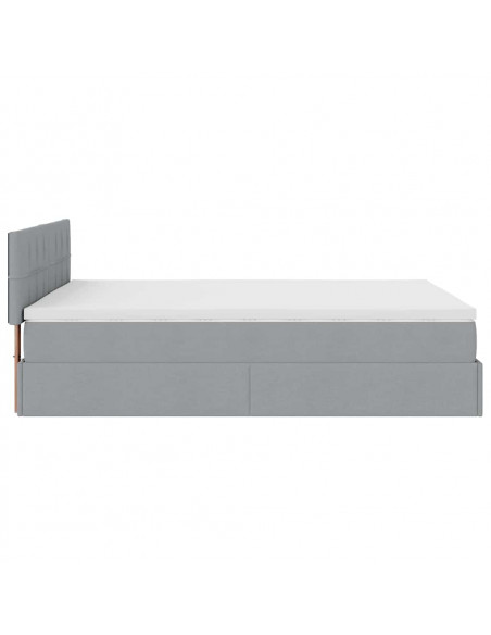 Struttura Letto Pouf con Materasso 140x190 cm in Tessuto
