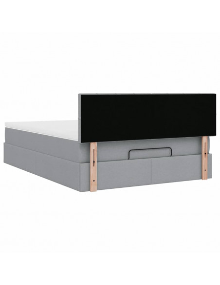 Struttura Letto Pouf con Materasso 140x190 cm in Tessuto