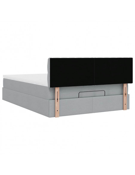 Struttura Letto Pouf con Materasso 140x190 cm in Tessuto