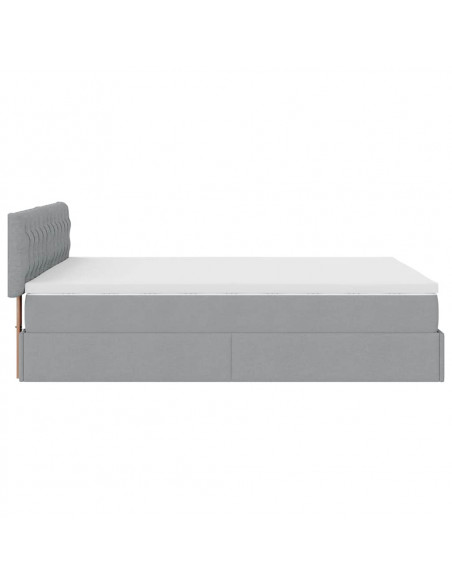Struttura Letto Pouf con Materasso 140x190 cm in Tessuto
