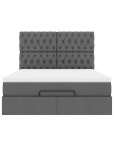 Struttura Letto Pouf con Materasso 140x190 cm in Tessuto