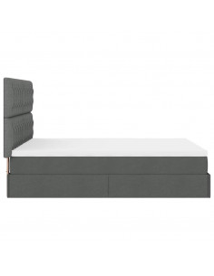 Struttura Letto Pouf con Materasso 140x190 cm in Tessuto 2