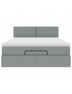 Struttura Letto Pouf con Materasso 140x190 cm in Tessuto