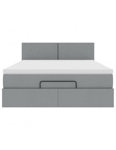 Struttura Letto Pouf con Materasso 140x190 cm in Tessuto