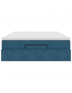 Struttura Letto Pouf con Materasso 140x190 cm in Velluto