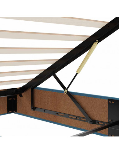 Struttura Letto Pouf con Materasso 140x190 cm in Velluto