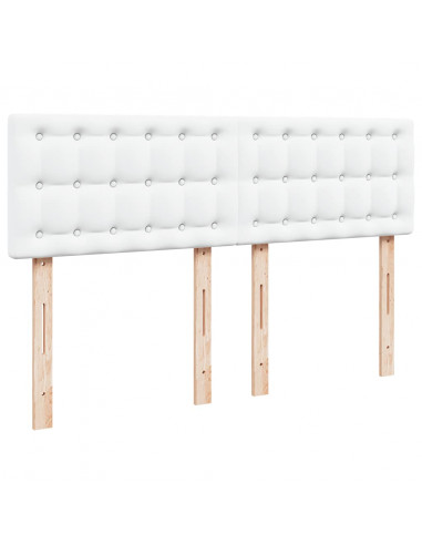 Pouf Letto con Materassi e LED Bianco Puro 140x190cm Similpelle