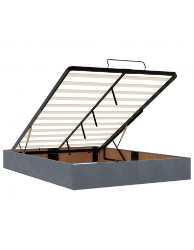 Struttura Letto Pouf con Materasso 140x190 cm Velluto