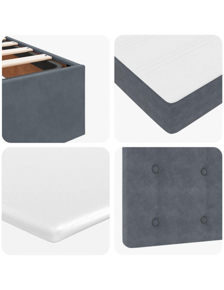 Struttura Letto Pouf con Materasso 140x190 cm Velluto