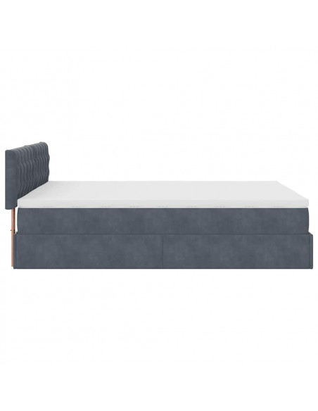 Struttura Letto Pouf con Materasso 140x190 cm Velluto