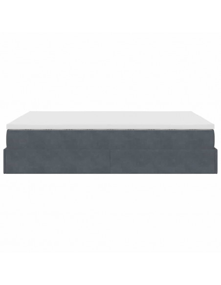 Struttura Letto Pouf con Materasso 140x190 cm Velluto