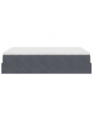 Struttura Letto Pouf con Materasso 140x190 cm Velluto