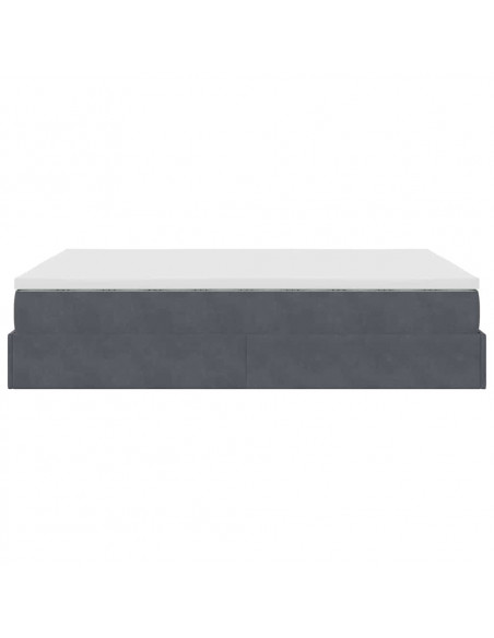 Struttura Letto Pouf con Materasso 140x190 cm Velluto