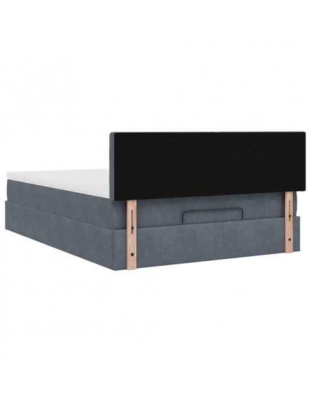 Struttura Letto Pouf con Materasso 140x190 cm Velluto