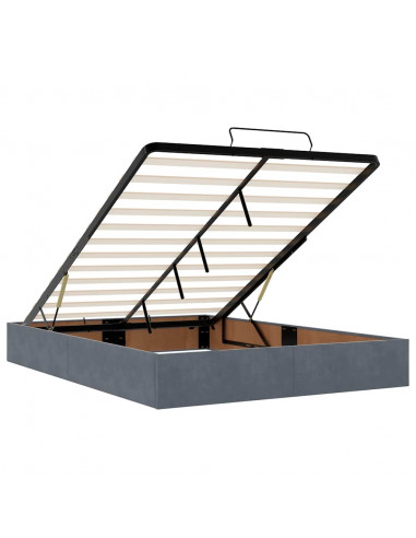 Struttura Letto Pouf con Materasso 140x190 cm Velluto