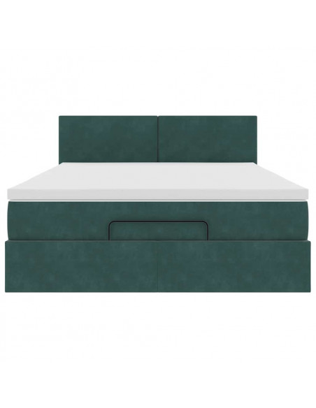 Struttura Letto Pouf con Materasso 140x200 cm in Velluto