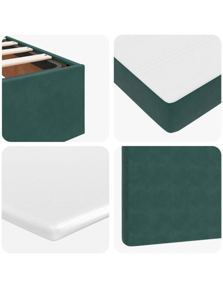 Struttura Letto Pouf con Materasso 140x200 cm in Velluto