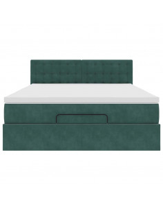 Struttura Letto Pouf con Materasso 140x200 cm in Velluto 2