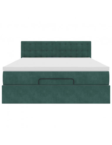 Struttura Letto Pouf con Materasso 140x200 cm in Velluto