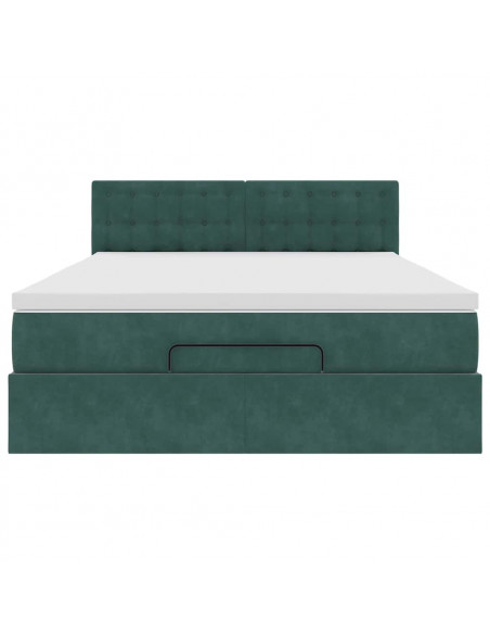 Struttura Letto Pouf con Materasso 140x200 cm in Velluto