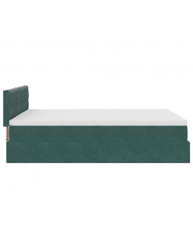 Struttura Letto Pouf con Materasso 140x200 cm in Velluto