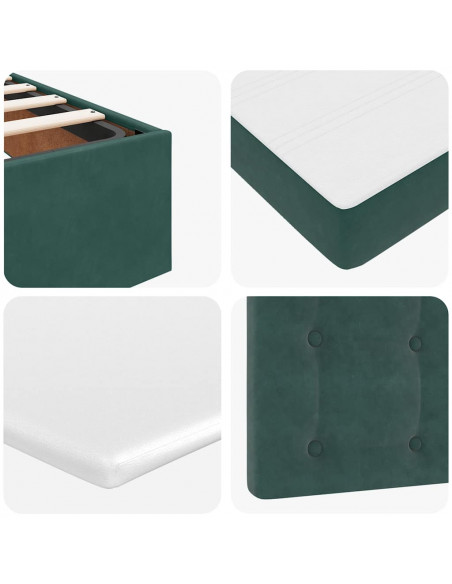 Struttura Letto Pouf con Materasso 140x200 cm in Velluto