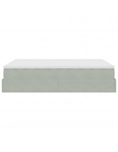 Struttura Letto Pouf con Materasso 140x200 cm in Velluto