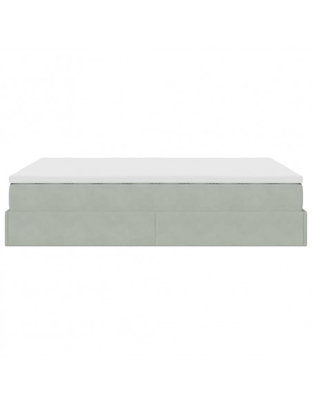 Struttura Letto Pouf con Materasso 140x200 cm in Velluto