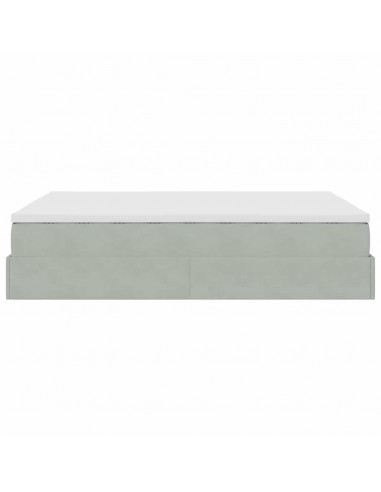 Struttura Letto Pouf con Materasso 140x200 cm in Velluto