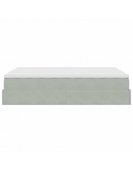 Struttura Letto Pouf con Materasso 140x200 cm in Velluto