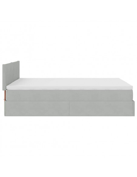 Struttura Letto Pouf con Materasso 140x200 cm in Velluto