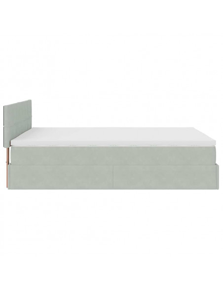Struttura Letto Pouf con Materasso 140x200 cm in Velluto