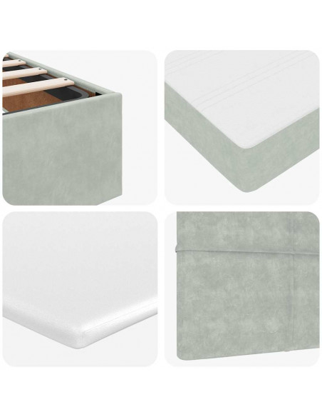 Struttura Letto Pouf con Materasso 140x200 cm in Velluto