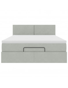 Struttura Letto Pouf con Materasso 140x200 cm in Velluto