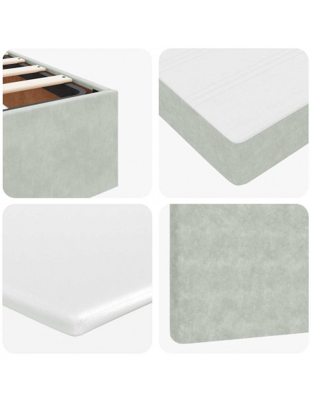 Struttura Letto Pouf con Materasso 140x200 cm in Velluto