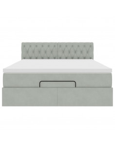 Struttura Letto Pouf con Materasso 140x200 cm in Velluto