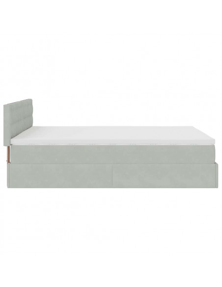 Struttura Letto Pouf con Materasso 140x200 cm in Velluto