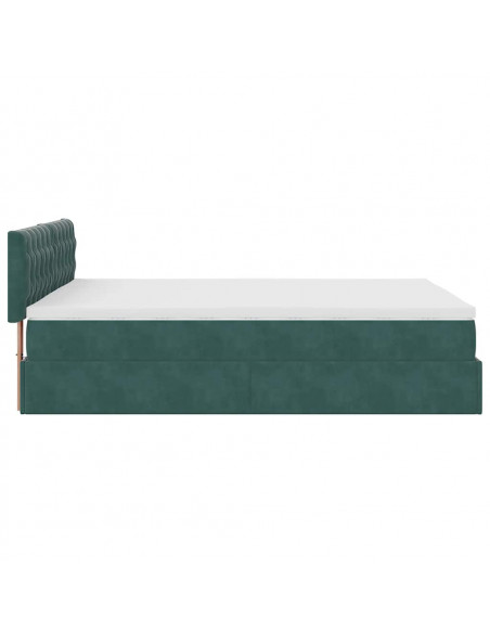 Struttura Letto Pouf con Materasso 140x200 cm in Velluto